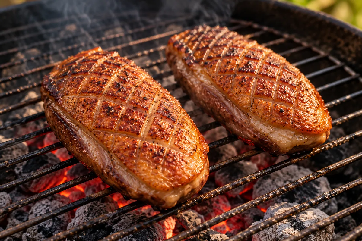 Magret de canard au barbecue : cuisson, repos, découpe